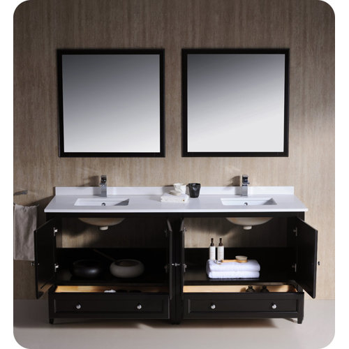 Ivy Bronx Kathiria Ivy Bronx 72" FreeStanding Double Sink Bathroom Vanity Set with Mirror Wayfair